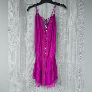 NWT Melissa Odabash Chelsea Viola Magenta Pink Mini Boho Dress Size Small